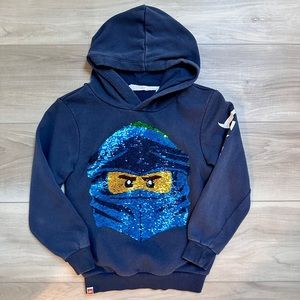 Boys 6x/7 HM x Lego Ninjago navy sweatshirt hoodie